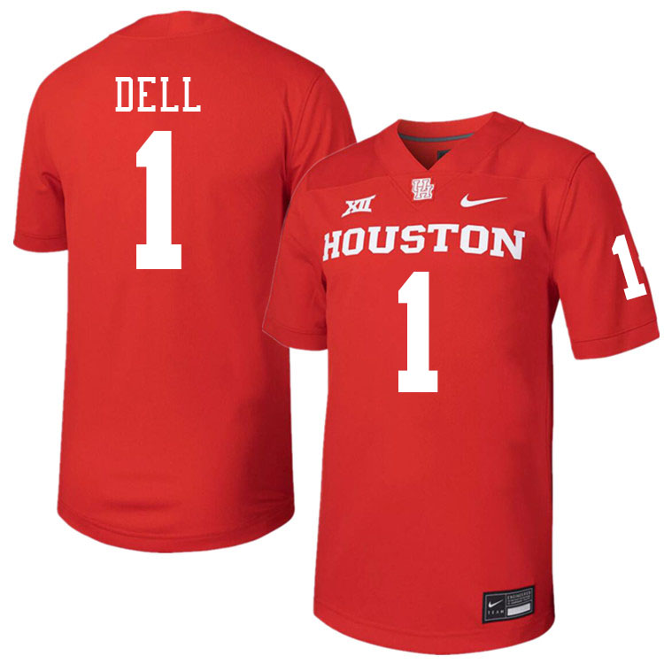 Houston Cougars #1 Tank Dell College Football Jerseys Stitched Sale-Red